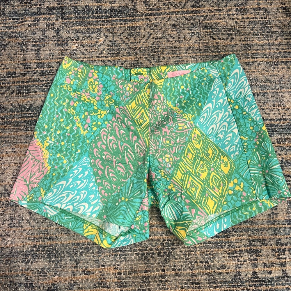 Lilly Pulitzer Deenie Sundance Multi Color Zip Back Shorts - Size 2